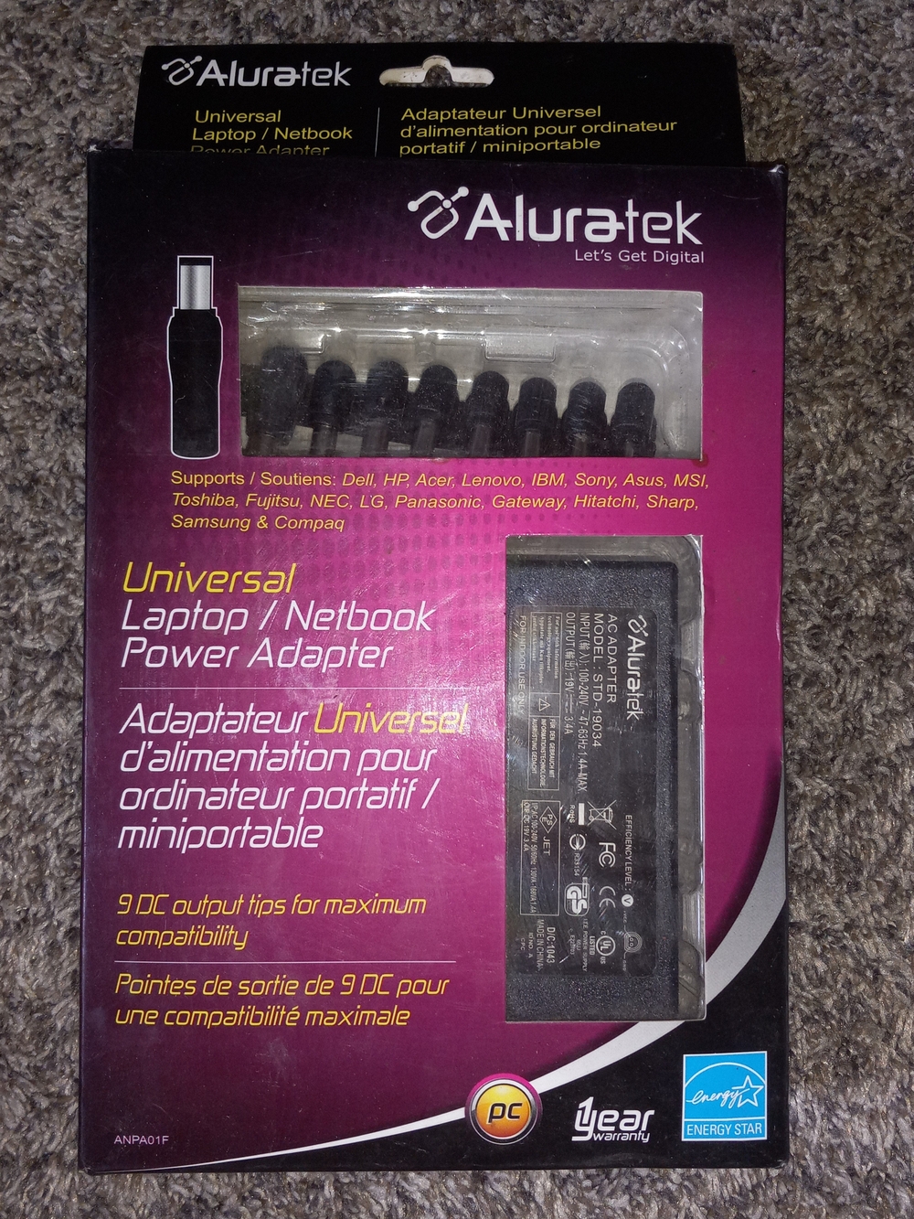 Universal Laptop Power Adapter - Purple
